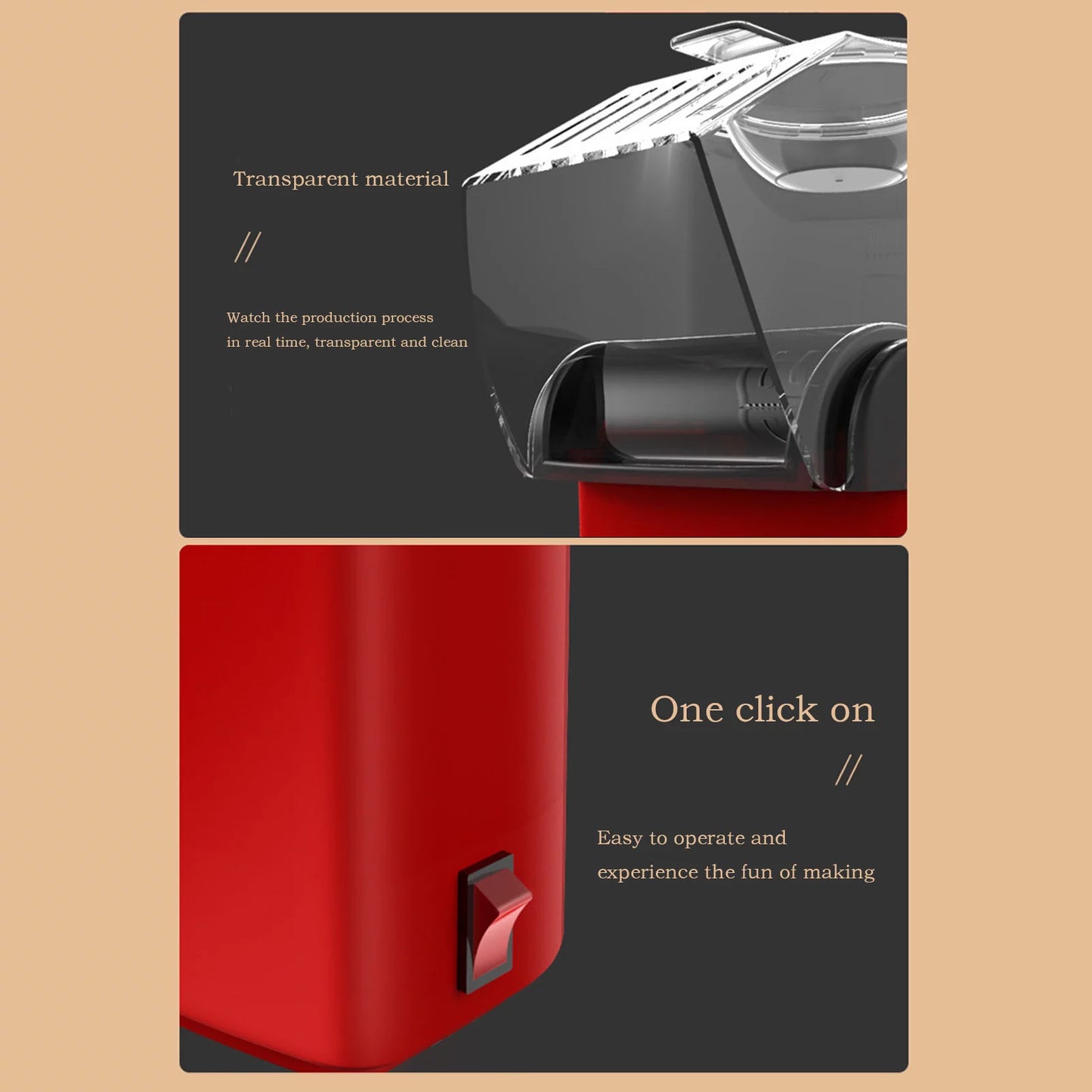 Red Hot Air Electric Popcorn Maker