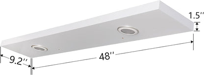48-Inch White Floating Shelf with Touch-Sensing Battery-Powered LED Light