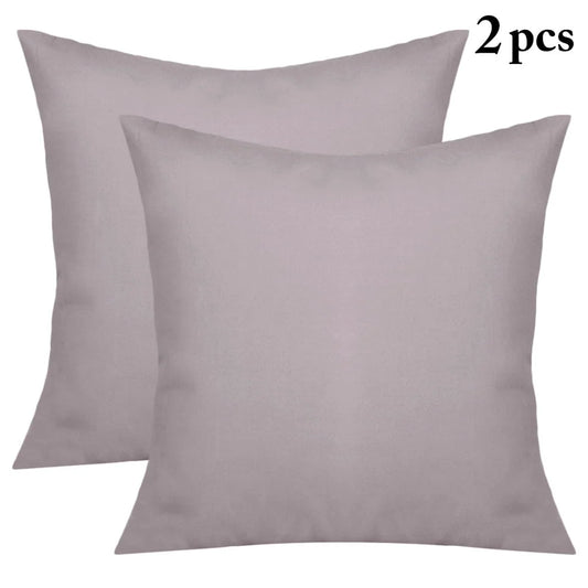 Set of 2 Decorative Square Throw Pillow Covers in Solid Colors for Indoor and Outdoor Sofa Decor