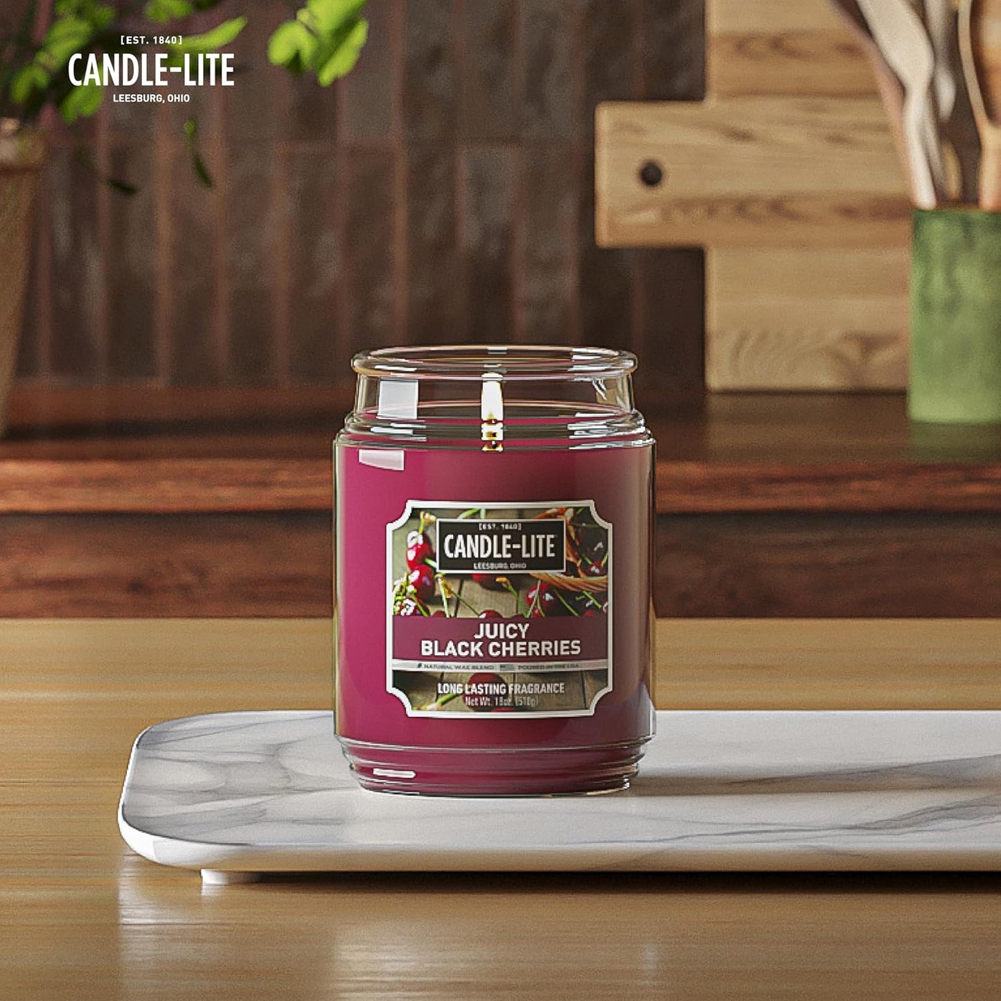 Black Cherry Scented Candle, 18 oz Jar