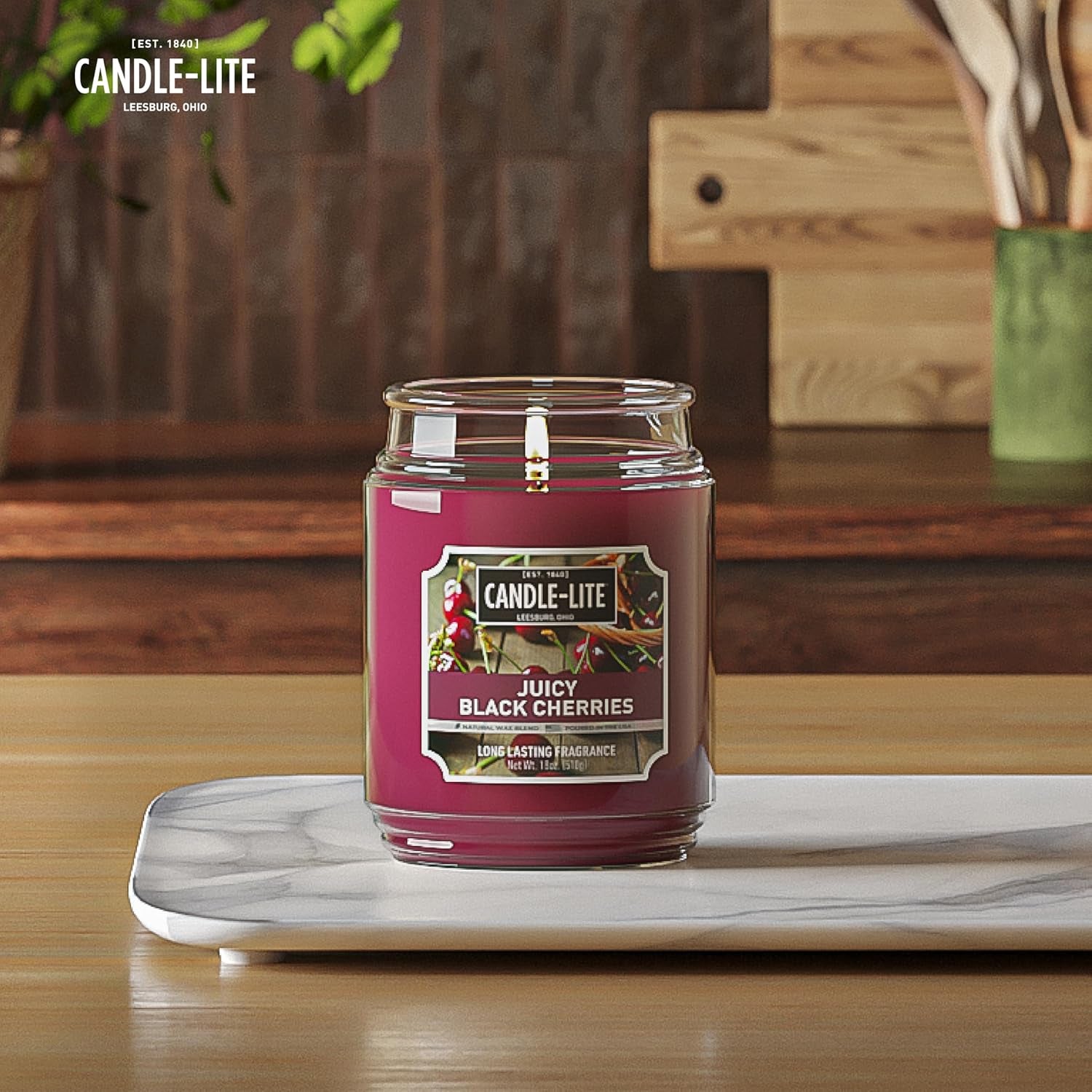 Black Cherry Scented Candle, 18 oz Jar