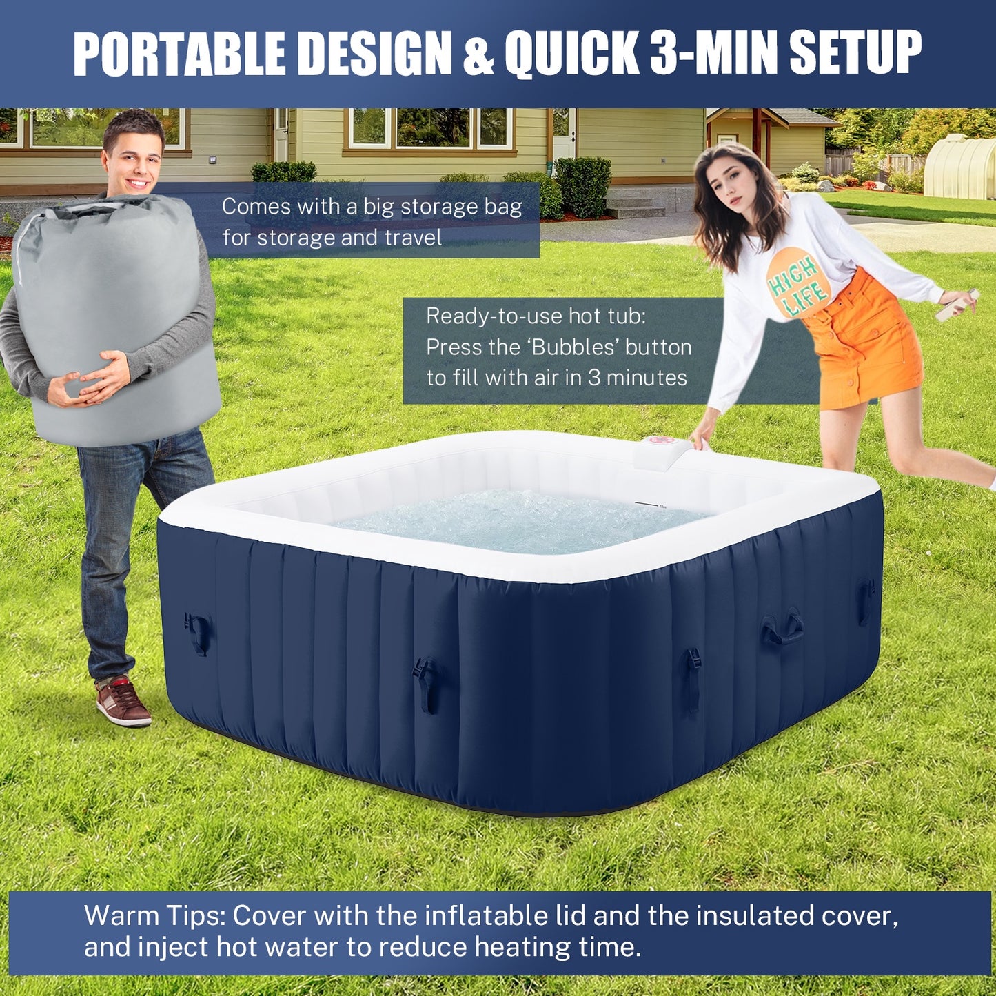 Inflatable Hot Tub for 4-6 Persons 