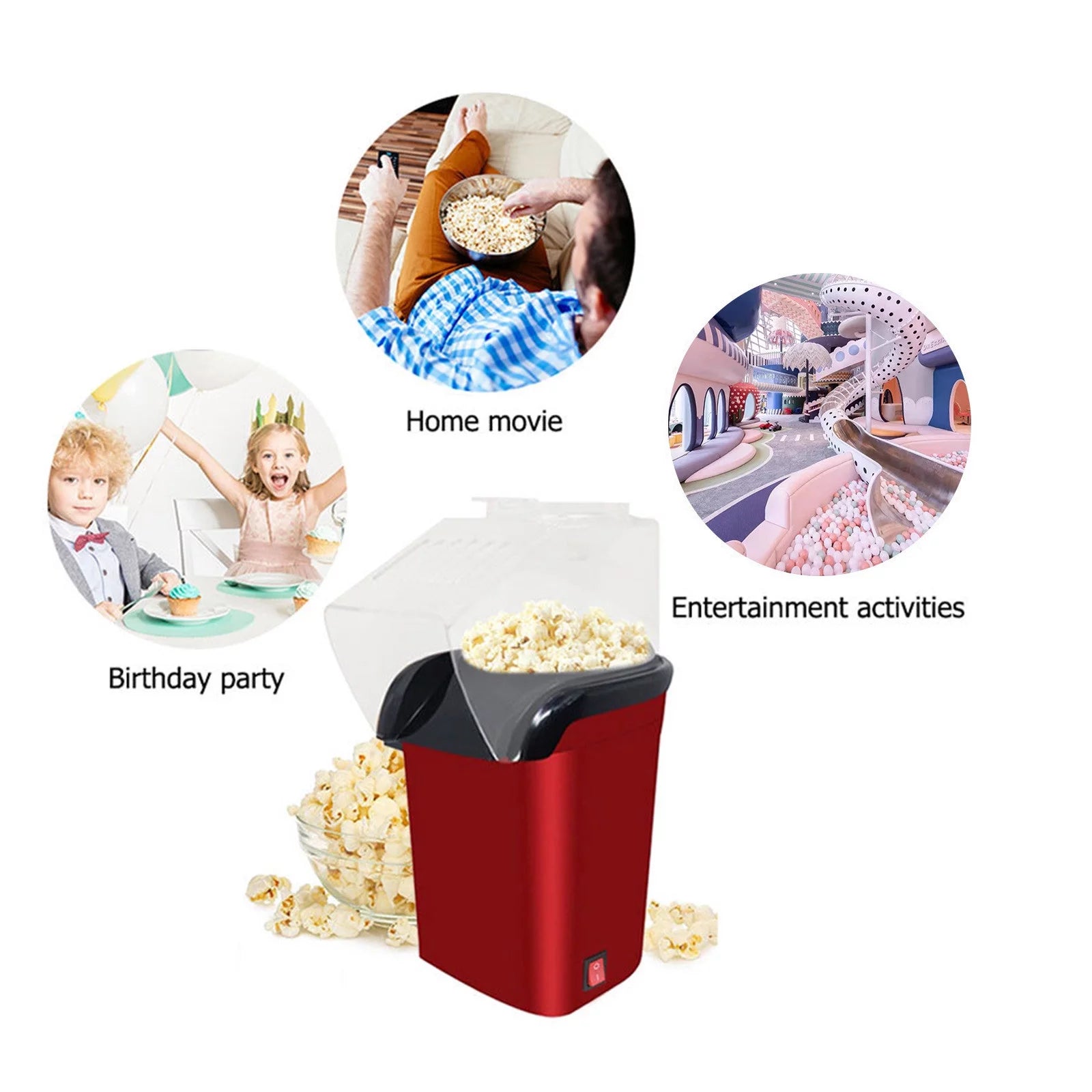 Red Hot Air Electric Popcorn Maker