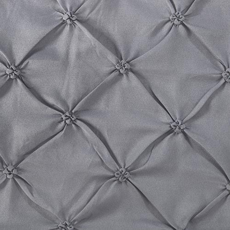 Premium Lightweight Microfiber Pillow Shams with Pinch Pleat Design, Standard Size (20x26), Set of 2 in Grey