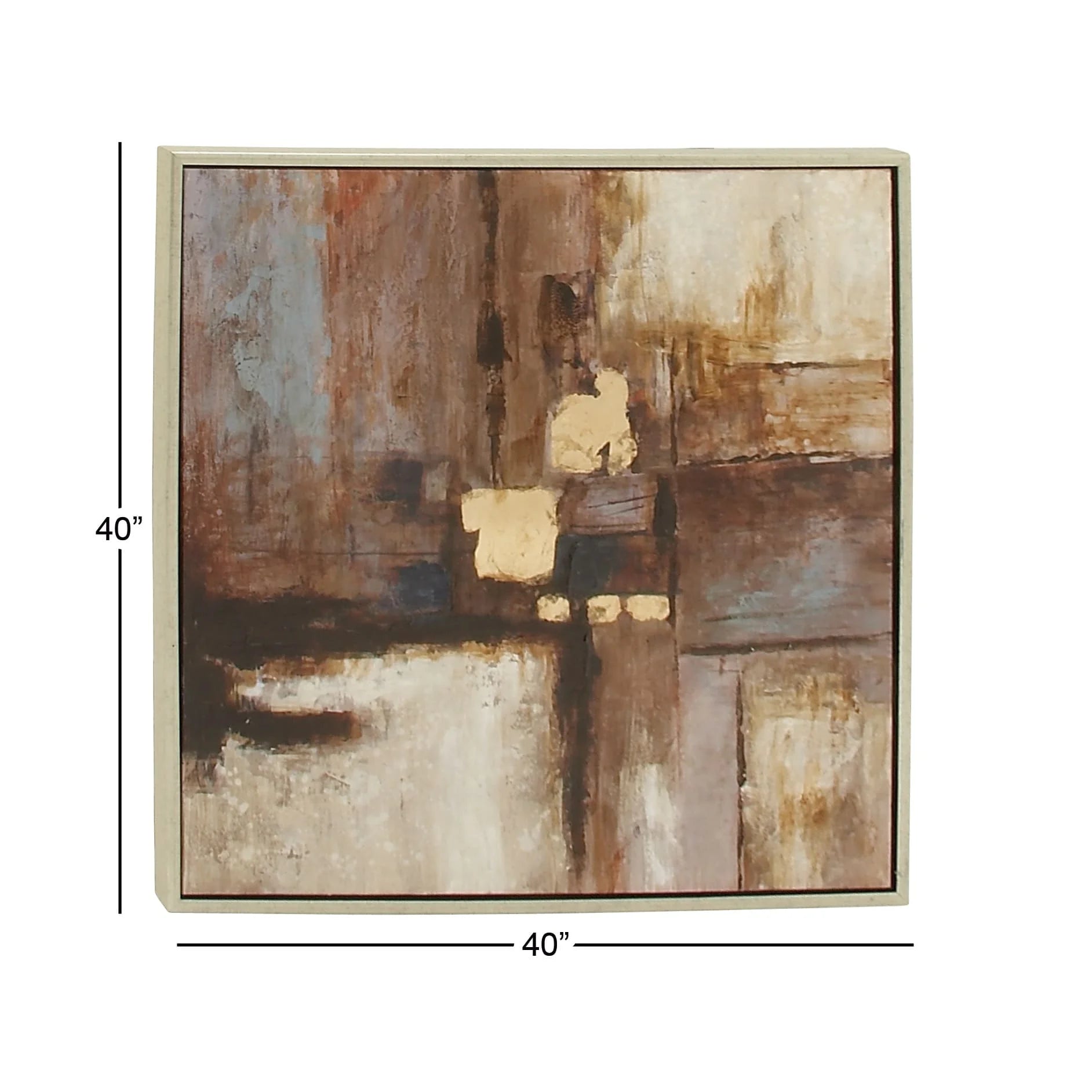40" X 40" Abstract Framed Wall Art with Silver Frame, by