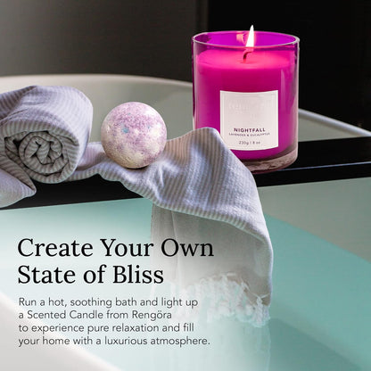 Lavender and Eucalyptus Aromatherapy Candles - 8oz Soy Candles in Magenta Purple Glass, Clean Burning and Long Lasting, Ideal Home Fragrance Gifts for Women