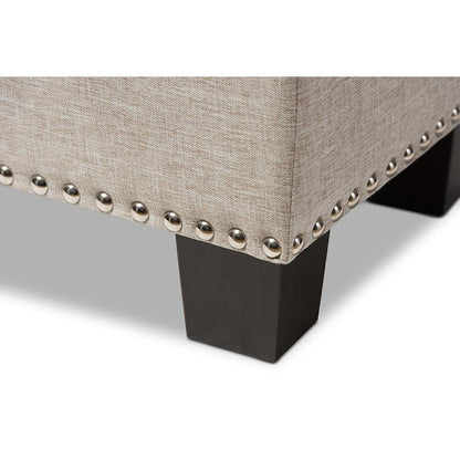 Baxton Studio Hannah Modern Beige Fabric Upholstered Button-Tufted Storage Ottoman Bench