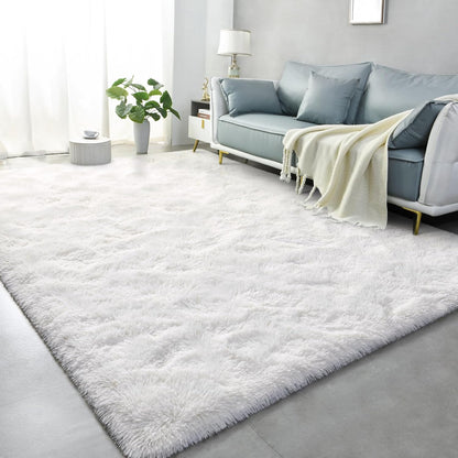Super Soft Shag Area Rug for Living Room, 3X5 Ft White Rug for Girls Bedroom, Modern Plush Throw Rug for Kids Room, Fuzzy Floor Carpet for Indoor Dorms Office Nursery Women Home Decor