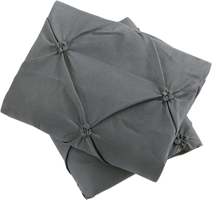 Premium Lightweight Microfiber Pillow Shams with Pinch Pleat Design, Standard Size (20x26), Set of 2 in Grey