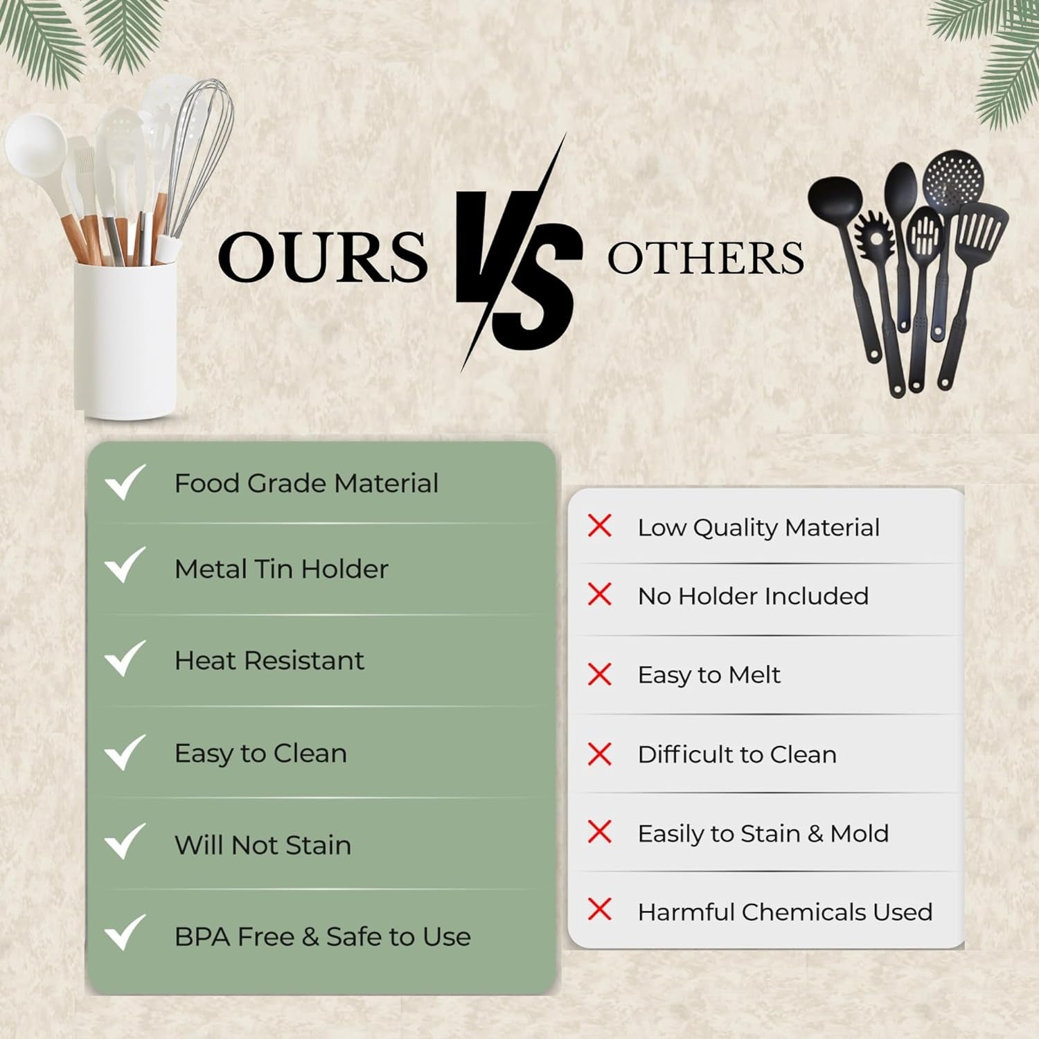 White Silicone Cooking Utensils Set - 11 Pcs Nonstick Kitchen Utensils Set with Holder - Heat-Resistant, BPA Free Spatula Set with Heat Resistant Wood Handles for Nonstick Cookware