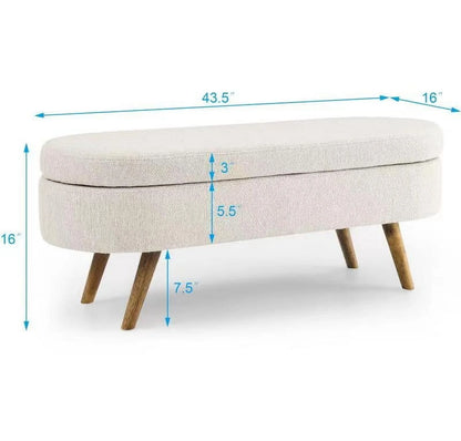 Oval Upholstered Storage Bench