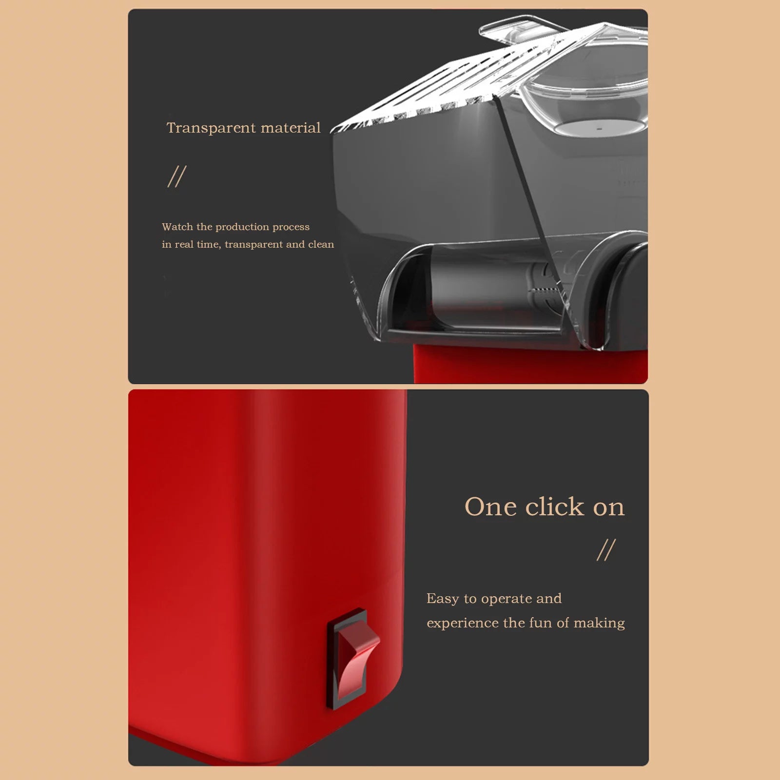 Red Hot Air Electric Popcorn Maker