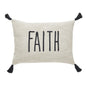 Faith Decorative Throw Pillow, 14" x 20", Tan and Black