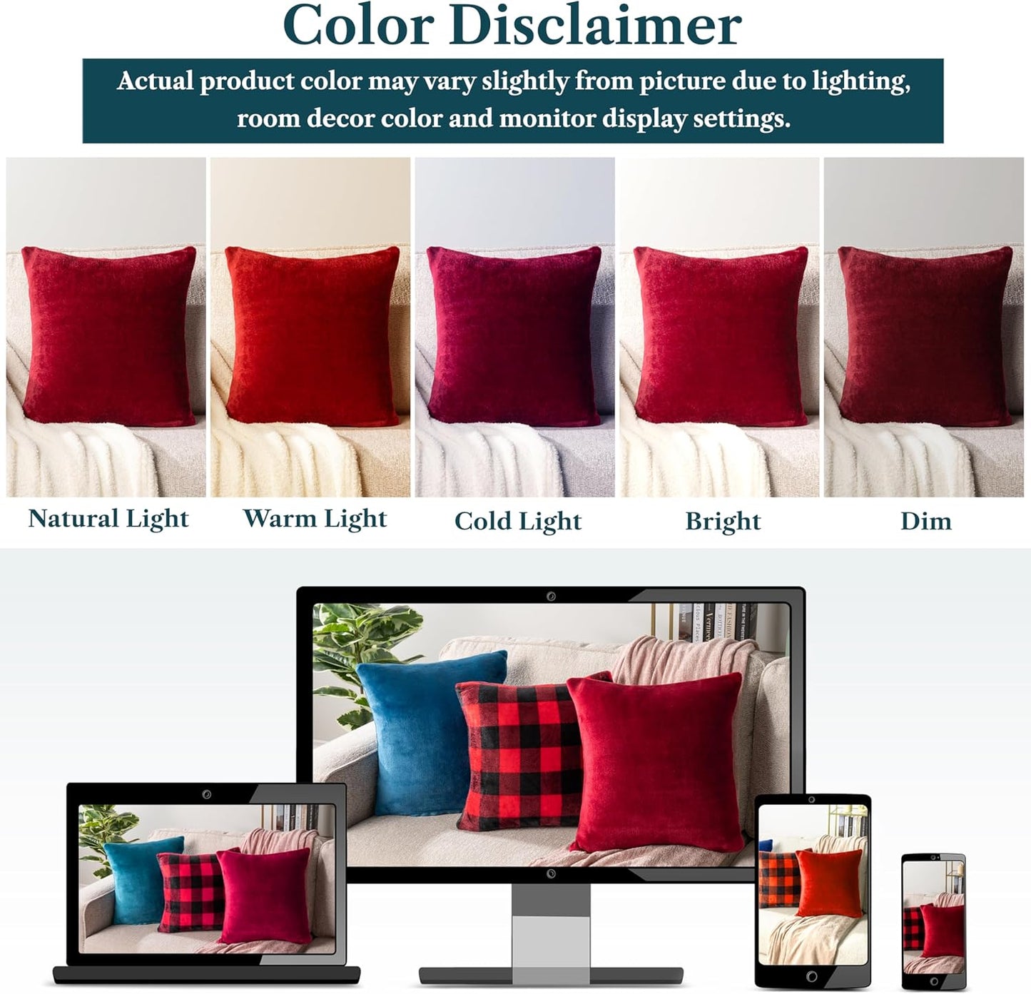 Set of 2 Maroon Red Velvet Throw Pillow Covers 18x18 - Decorative Cushion Cases for Sofa, Bed, and Living Room in Boho Aesthetic Design