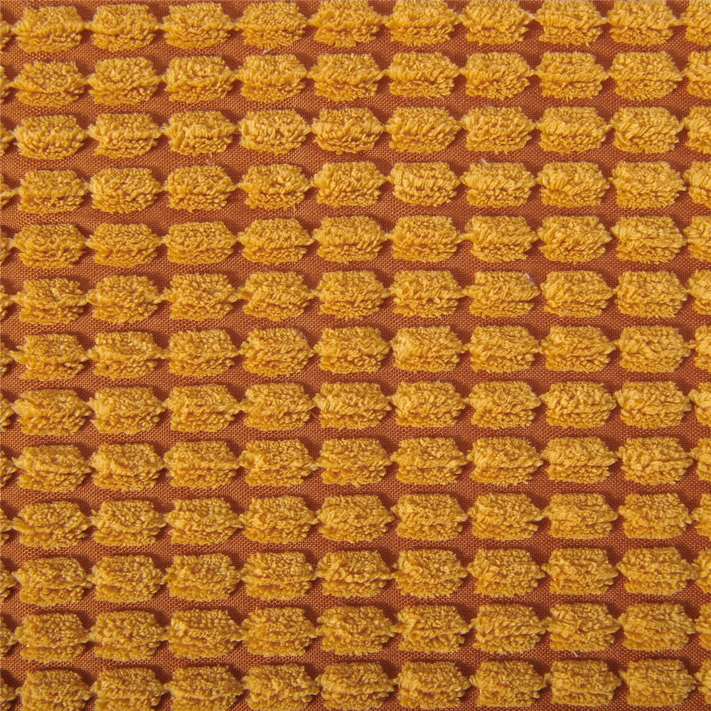 Soft Corduroy Corn Striped Velvet Decorative Throw Pillow Set, 20" x 20", Orange, Pack of 2