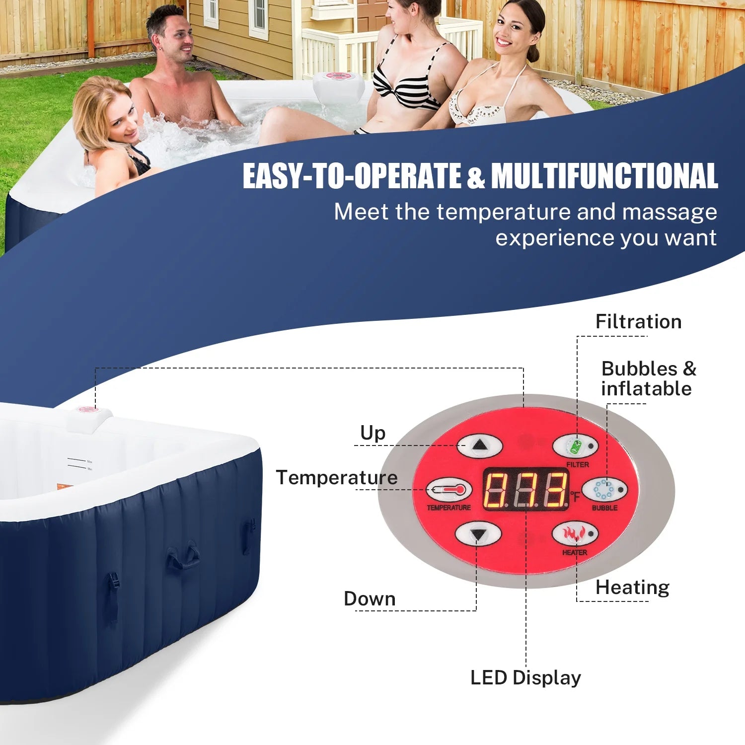 Inflatable Hot Tub for 4-6 Persons 