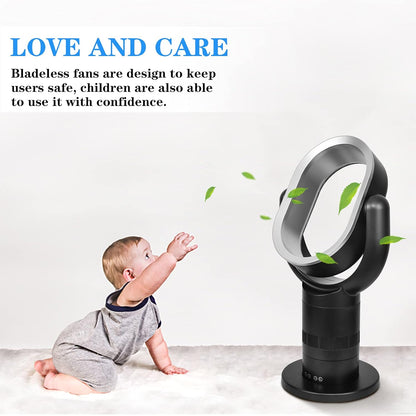 Medium Portable Bladeless Fan - 10 Speeds, 10-Hour Timer, Stylish & Modern, Low Noise, Lightweight, 24 Inches, Black