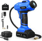 Cordless Tire Inflator Air Compressor 20V Rechargeable Battery Powered 160PSI Portable Handheld Air Pump with 12V Car Power Adapter Digital Pressure Gauge for Cars Motorcycles Blue