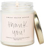 Thank You Candle - Tropical Fruit and Sugared Orange Scented Soy Wax Candle for Home, 9oz Clear Jar, 40 Hour Burn Time, Made in the USA
