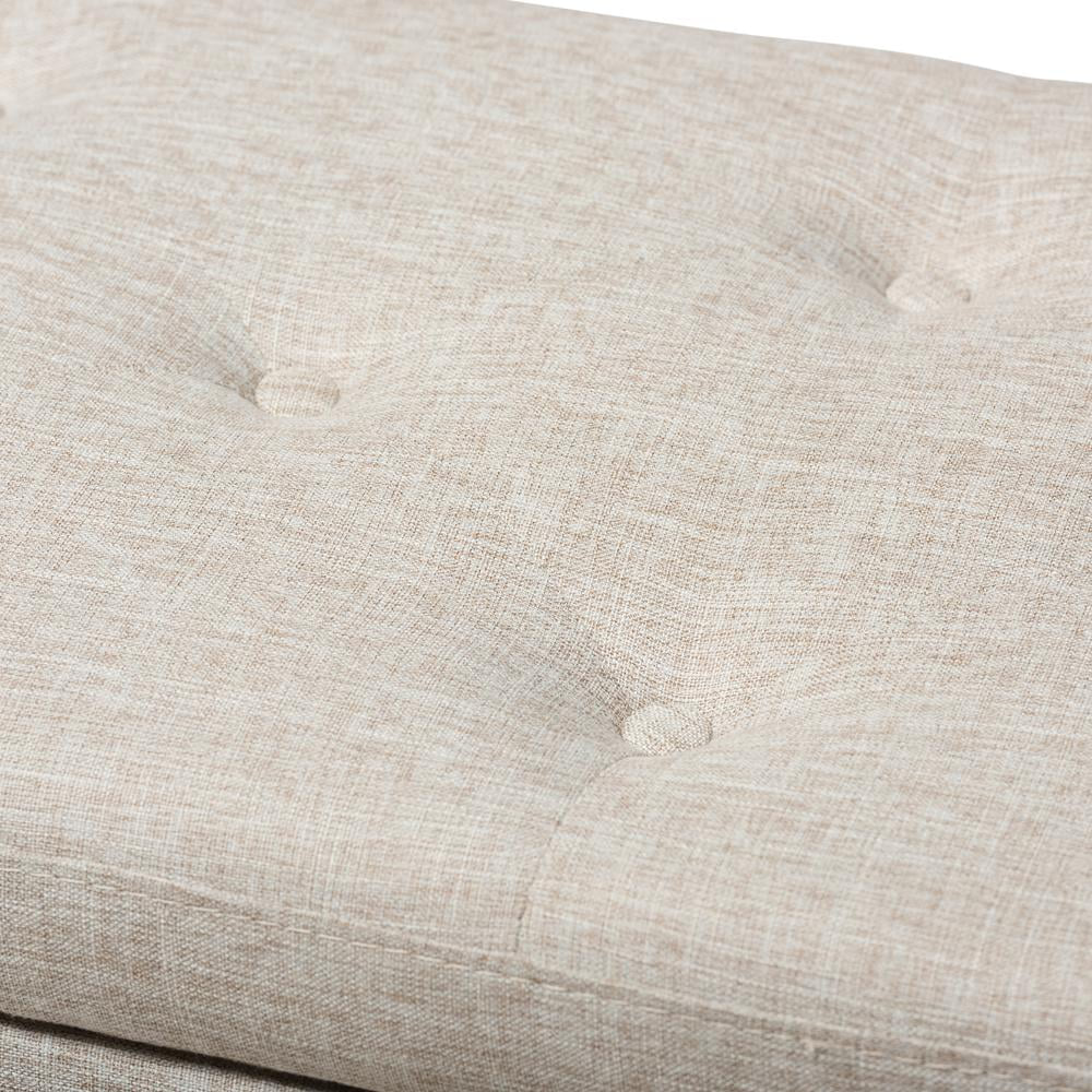 Baxton Studio Hannah Modern Beige Fabric Upholstered Button-Tufted Storage Ottoman Bench